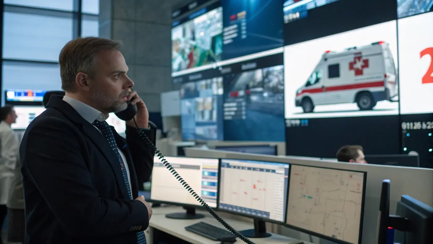 Concierge coordinator on a call in a support centre